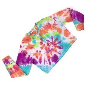 Wilfred Free Tie-Dye Mavis Long Sleeve Cropped Ribbed T-Shirt, Small